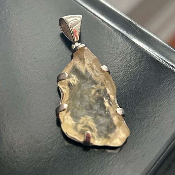 Sterling Silver Libyan Desert Glass Pendant - Picture 3 of 4